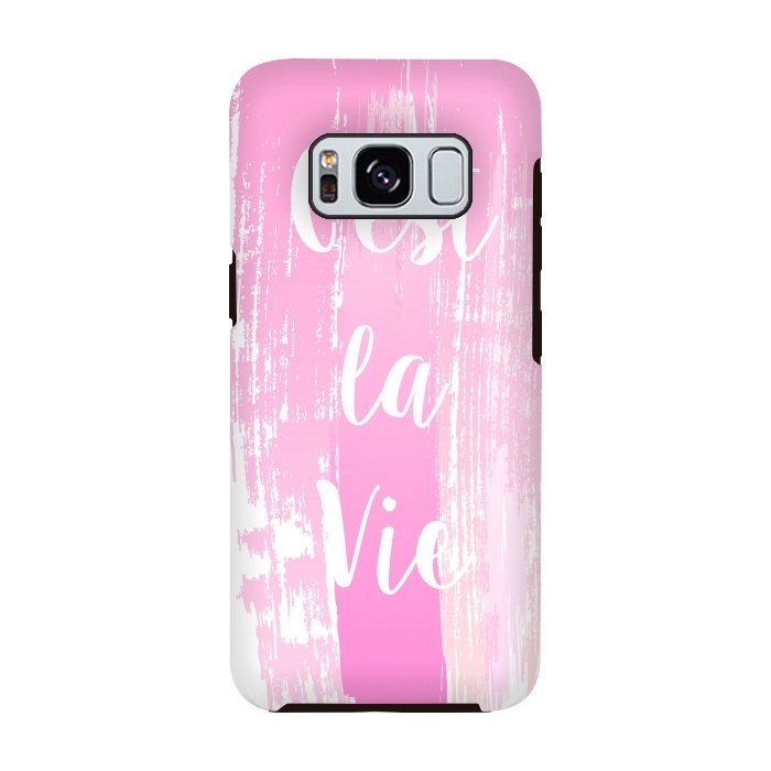 Galaxy S8 StrongFit C'est la vie pink watercolour by Martina