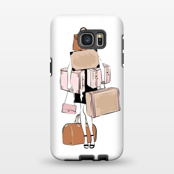 Galaxy S7 EDGE StrongFit Woman with luggage by Martina