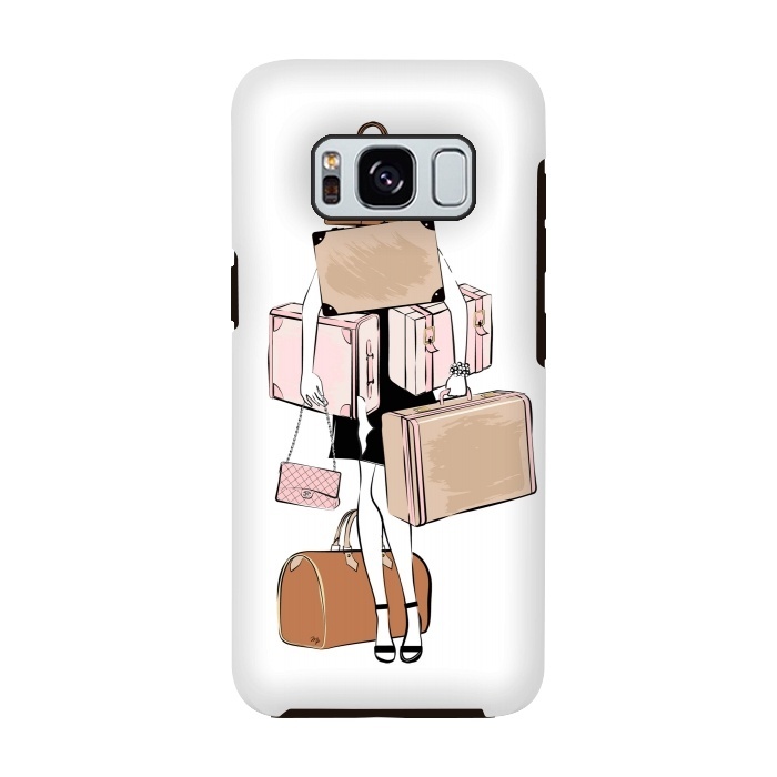 Galaxy S8 StrongFit Woman with luggage by Martina