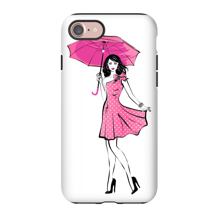 iPhone 7 StrongFit Pretty girl with umbrella by Martina