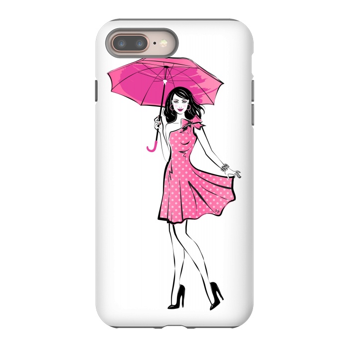 iPhone 7 plus StrongFit Pretty girl with umbrella by Martina