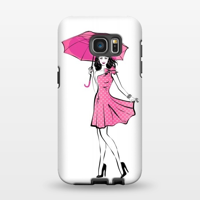 Galaxy S7 EDGE StrongFit Pretty girl with umbrella by Martina