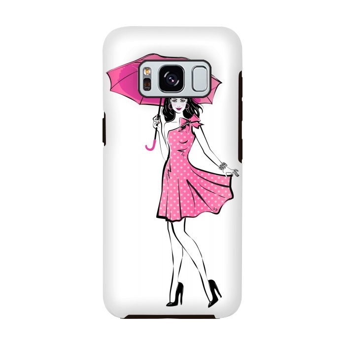 Galaxy S8 StrongFit Pretty girl with umbrella by Martina