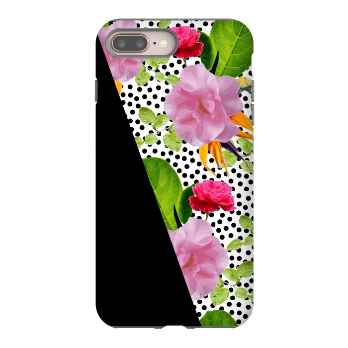iPhone 7 plus StrongFit Dark Floral Polka by Zala Farah