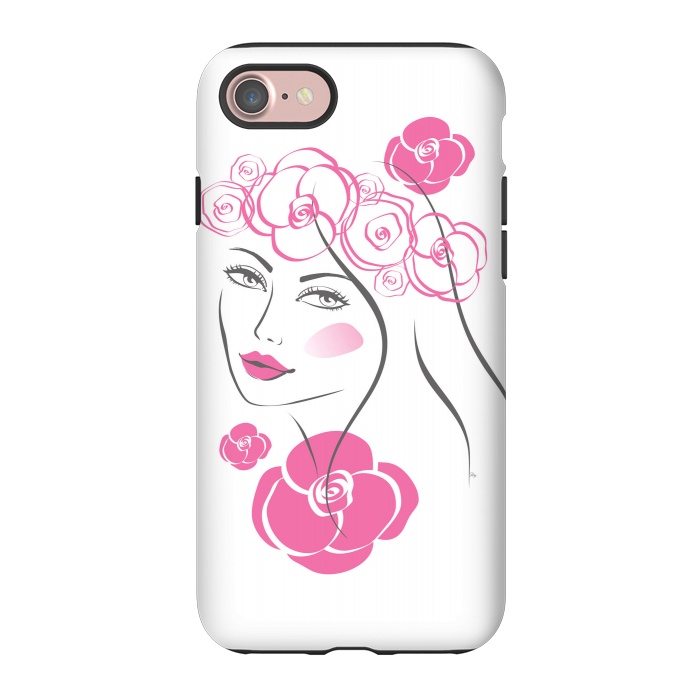 iPhone 7 StrongFit Pink Rose Lady by Martina