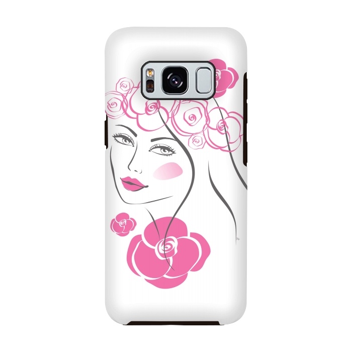 Galaxy S8 StrongFit Pink Rose Lady by Martina