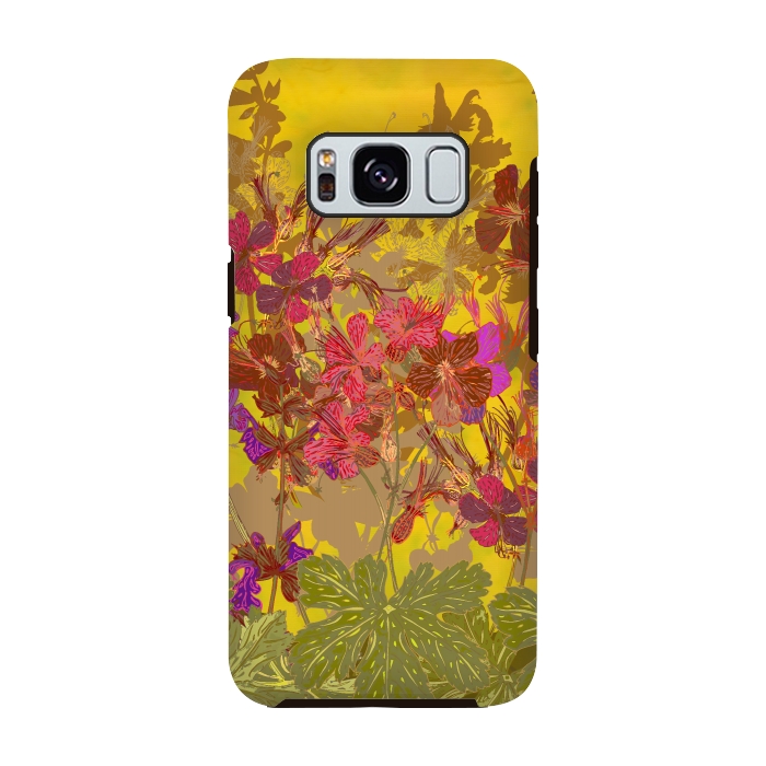 Galaxy S8 StrongFit A Day in the Sun - Geraniums by Lotti Brown