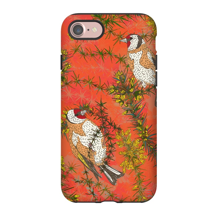 iPhone 7 StrongFit Goldfinches in Gorse by Lotti Brown