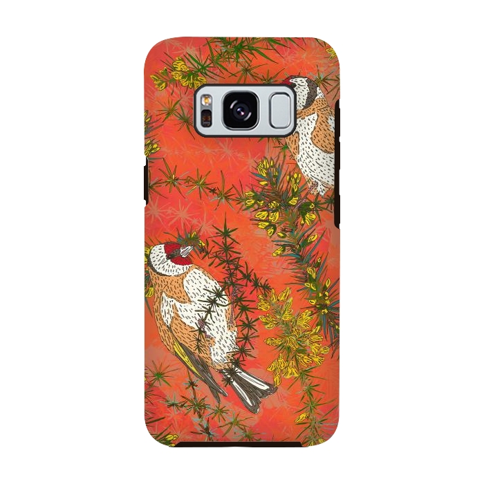 Galaxy S8 StrongFit Goldfinches in Gorse by Lotti Brown