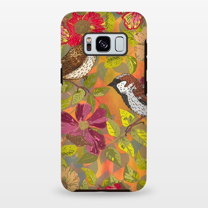 Galaxy S8 plus StrongFit Sparrow and Wild Rose by Lotti Brown