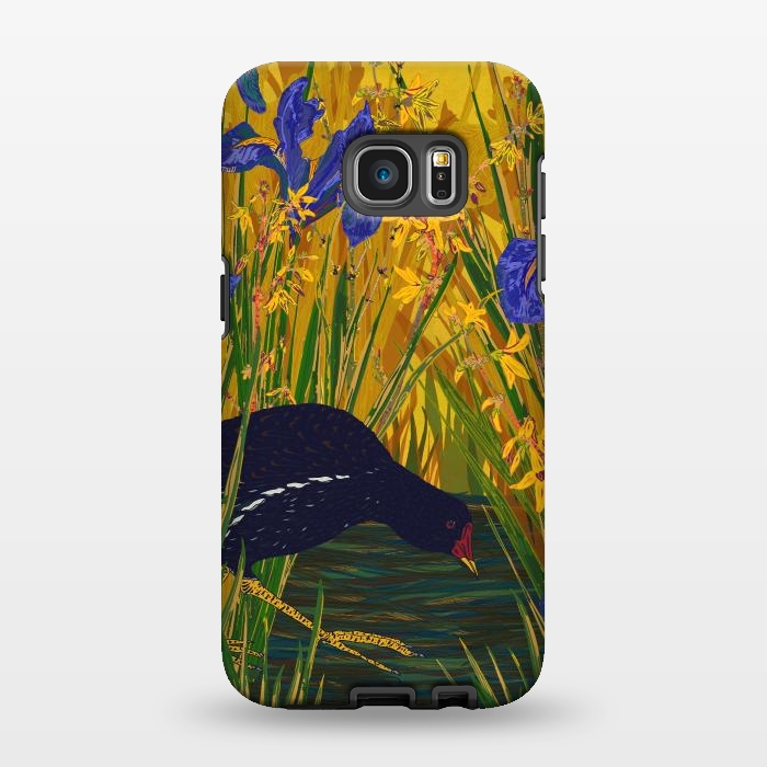 Galaxy S7 EDGE StrongFit Moorhen and Iris by Lotti Brown