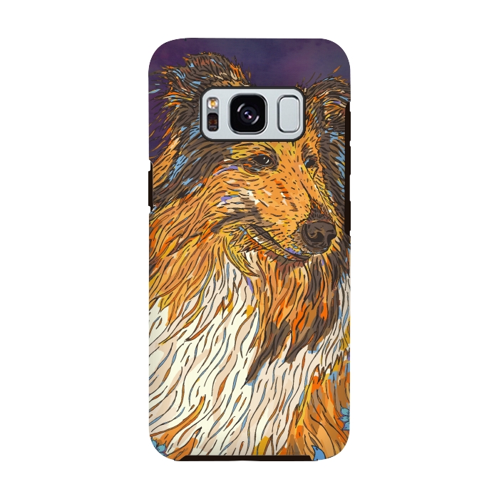 Galaxy S8 StrongFit Rough Collie by Lotti Brown