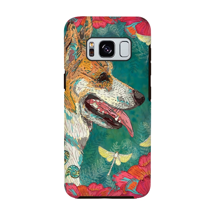 Galaxy S8 StrongFit Corgi and Fairies by Lotti Brown