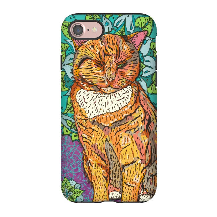 iPhone 7 StrongFit Mandala Cat by Lotti Brown
