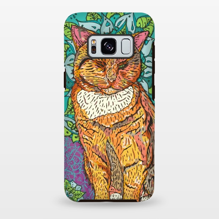 Galaxy S8 plus StrongFit Mandala Cat by Lotti Brown