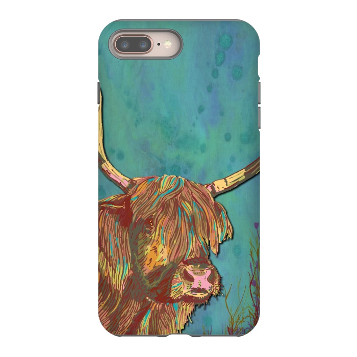 iPhone 7 plus StrongFit Highland Cow by Lotti Brown