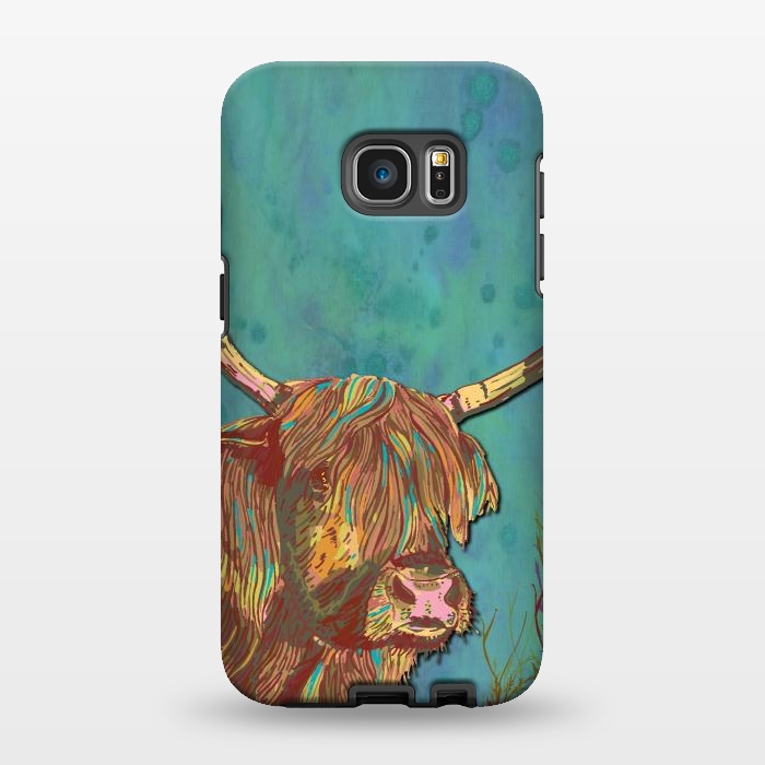 Galaxy S7 EDGE StrongFit Highland Cow by Lotti Brown
