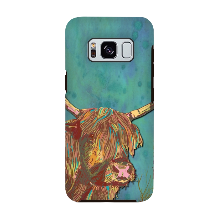 Galaxy S8 StrongFit Highland Cow by Lotti Brown