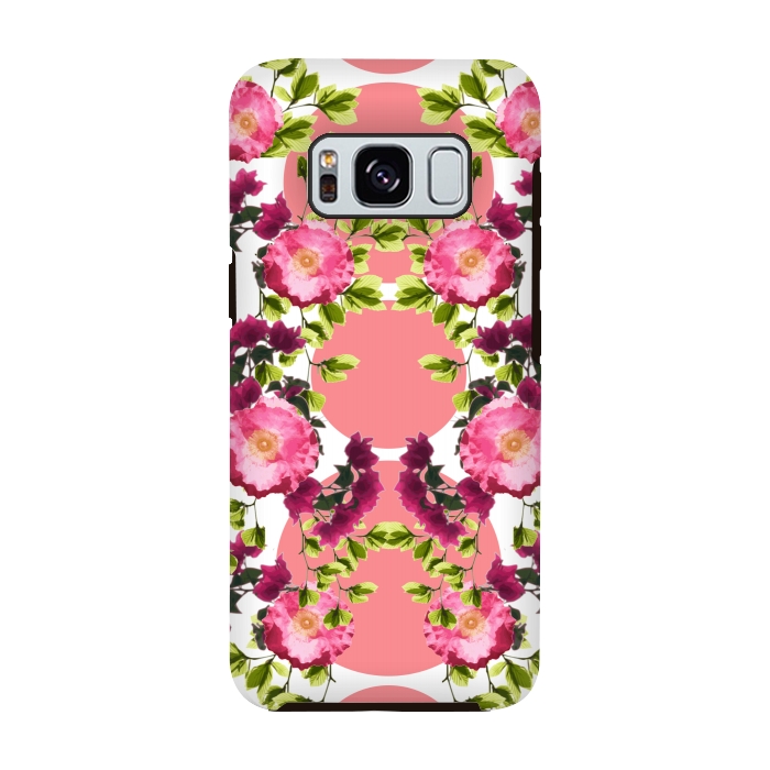 Galaxy S8 StrongFit Symmetrical Pink Floral Print by Zala Farah