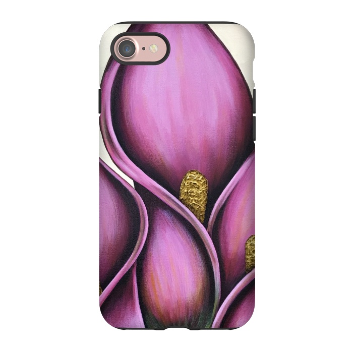 iPhone 7 StrongFit Pink Calla Lilies by Denise Cassidy Wood