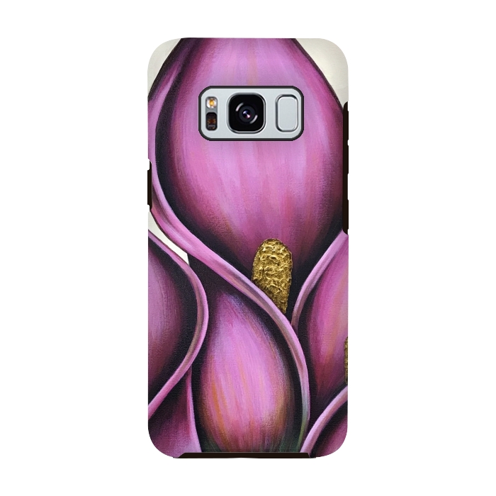 Galaxy S8 StrongFit Pink Calla Lilies by Denise Cassidy Wood