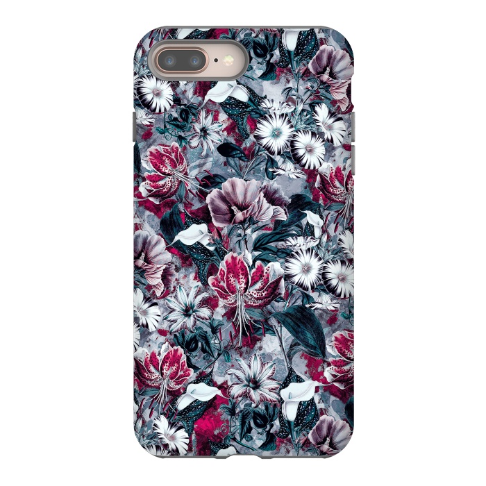 iPhone 7 plus StrongFit Floral Blue by Riza Peker