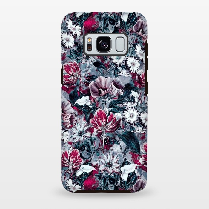 Galaxy S8 plus StrongFit Floral Blue by Riza Peker