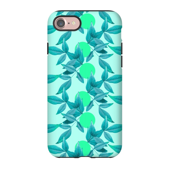 iPhone 7 StrongFit Loner Leaves (Blue) by Zala Farah