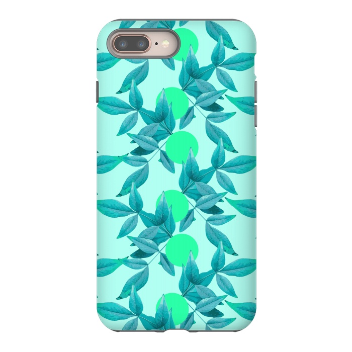 iPhone 7 plus StrongFit Loner Leaves (Blue) by Zala Farah