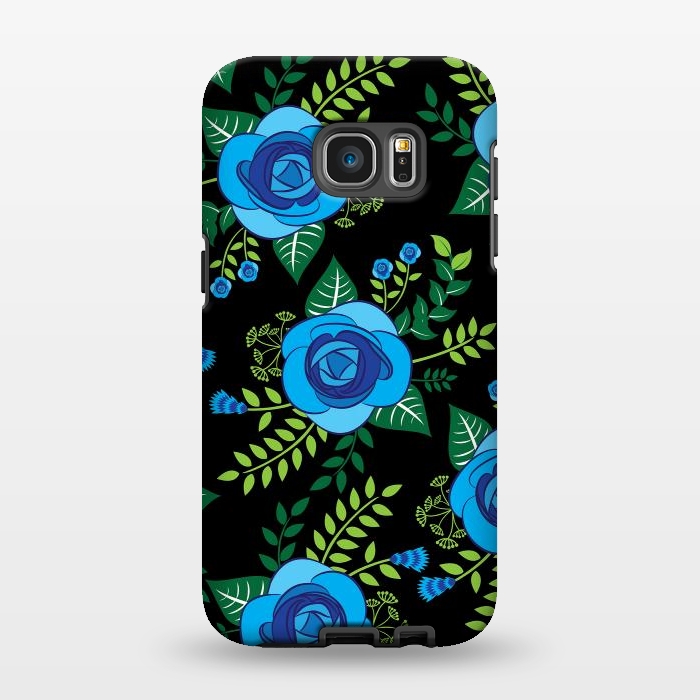 Galaxy S7 EDGE StrongFit Blue Roses by Rossy Villarreal