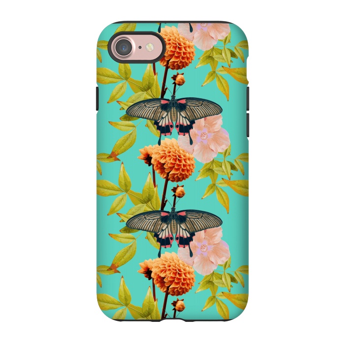 iPhone 7 StrongFit Tropical Butterfly Garden by Zala Farah