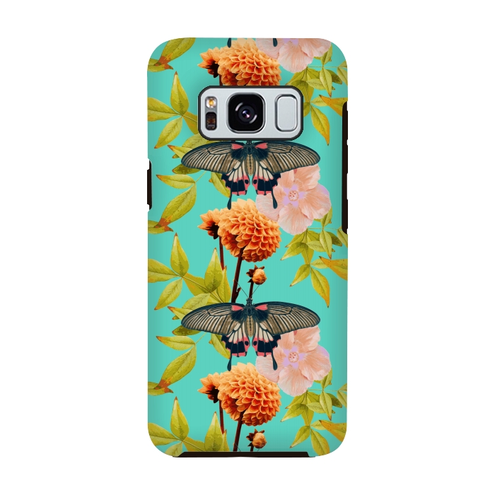Galaxy S8 StrongFit Tropical Butterfly Garden by Zala Farah