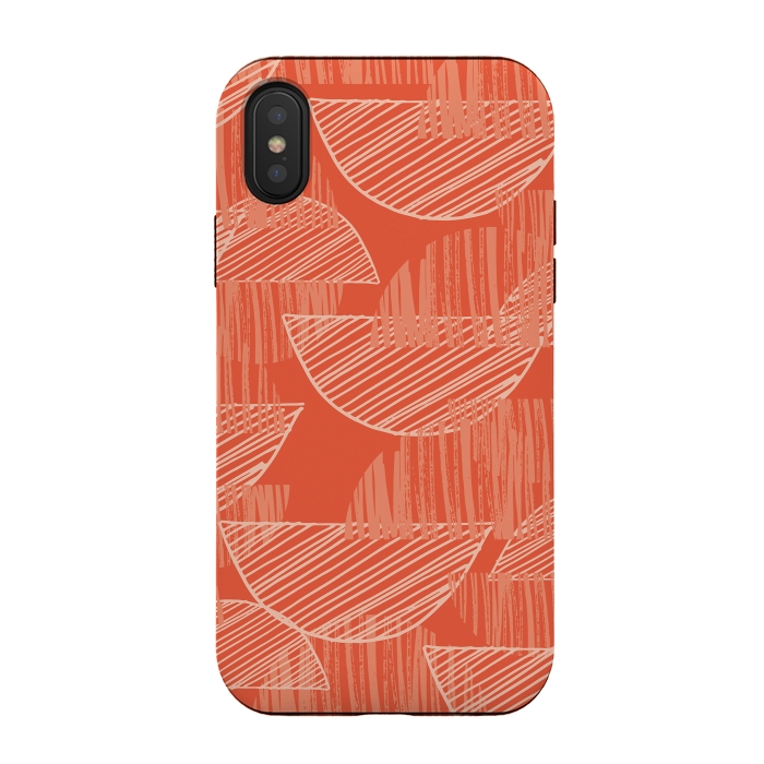 iPhone Xs / X StrongFit Orange Arcs by Rachael Taylor
