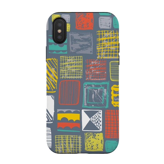 iPhone Xs / X StrongFit Square Metropolis Leaves by Rachael Taylor