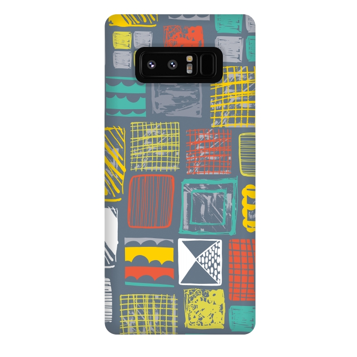 Galaxy Note 8 StrongFit Square Metropolis Leaves by Rachael Taylor