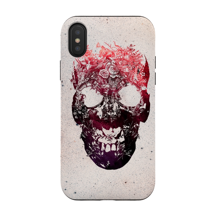 iPhone Xs / X StrongFit Floral Skull by Ali Gulec