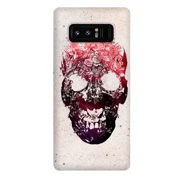 Galaxy Note 8 StrongFit Floral Skull by Ali Gulec