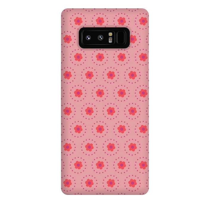 Galaxy Note 8 StrongFit Pink Circular Floral by Rosie Simons
