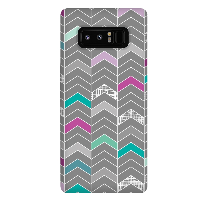 Galaxy Note 8 StrongFit Chevron Grey by Rosie Simons