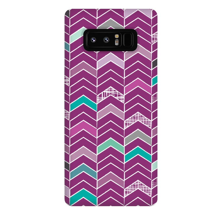 Galaxy Note 8 StrongFit Chevron Purple by Rosie Simons