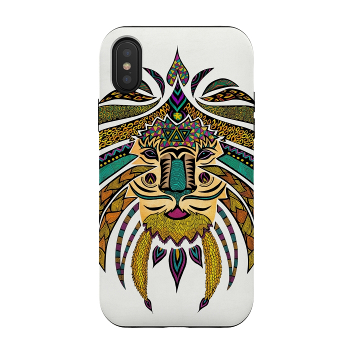 iPhone Xs / X StrongFit Emperor Tribal Lion by Pom Graphic Design