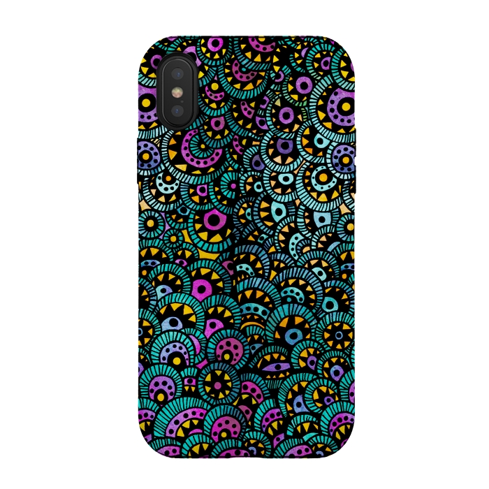 iPhone Xs / X StrongFit Peacock Tail by Pom Graphic Design