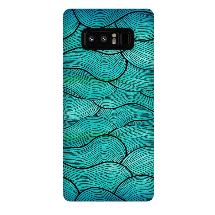 Galaxy Note 8 StrongFit Sea Waves Pattern by Pom Graphic Design