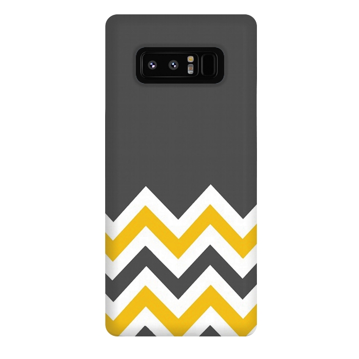 Galaxy Note 8 StrongFit Color Blocked Chevron Mustard Gray by Josie Steinfort 