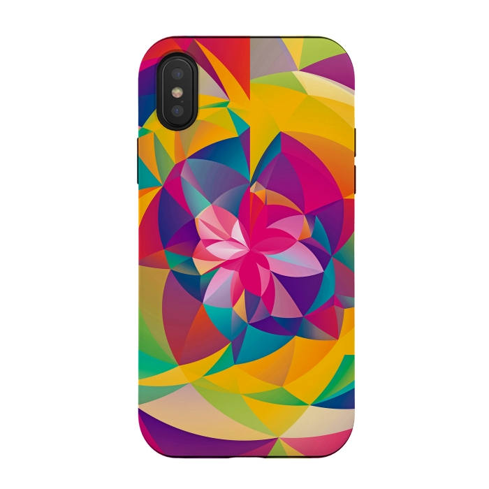 iPhone Xs / X StrongFit Acid Blossom by Eleaxart