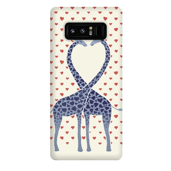 Galaxy Note 8 StrongFit Giraffes in Love a Valentine's Day illustration by Micklyn Le Feuvre