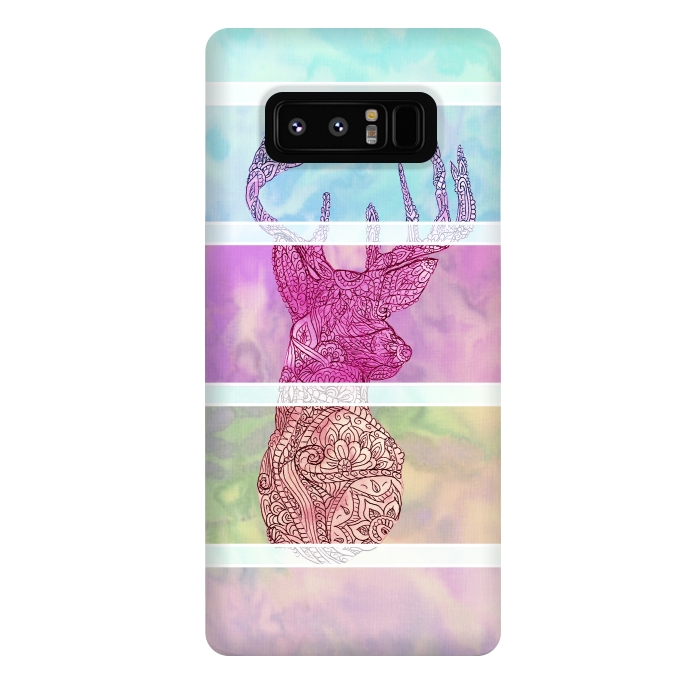 Galaxy Note 8 StrongFit Deer Vintage Stripes Paisley Photo by Girly Trend