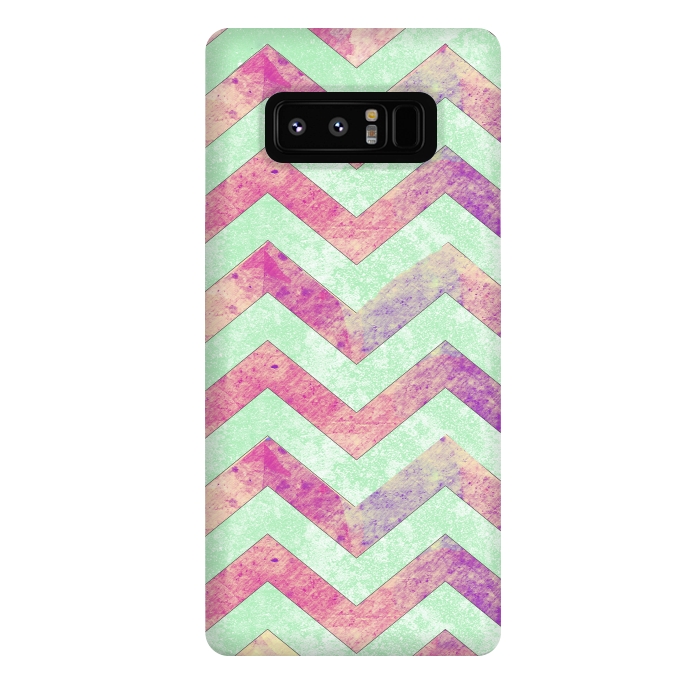 Galaxy Note 8 StrongFit Mint Pink Watercolor Chevron by Girly Trend