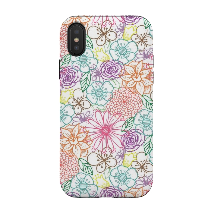 iPhone Xs / X StrongFit Bright Floral by TracyLucy Designs