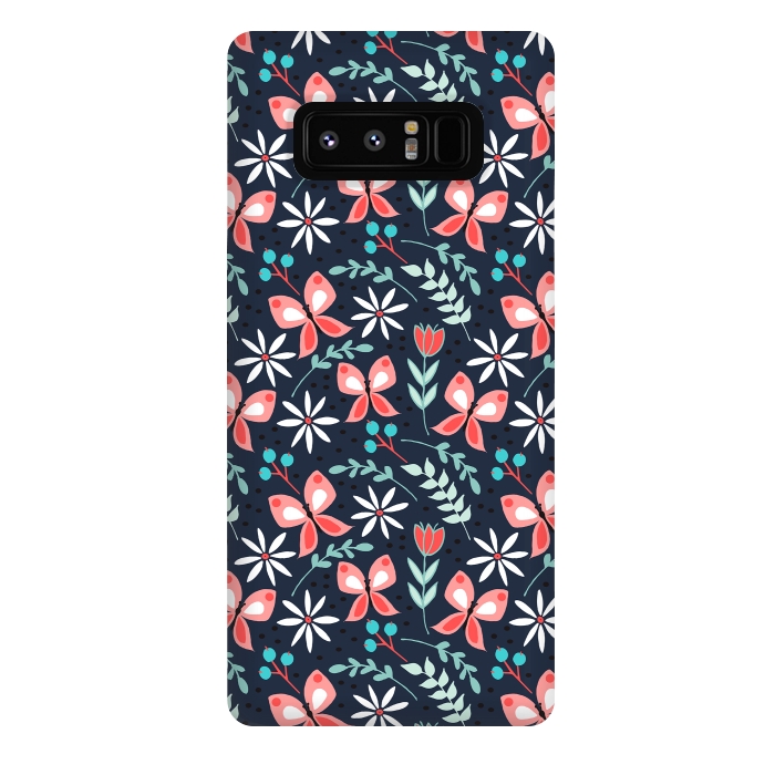 Galaxy Note 8 StrongFit Midnight Butterfly by Dunia Nalu